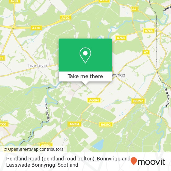 Pentland Road (pentland road polton), Bonnyrigg and Lasswade Bonnyrigg map