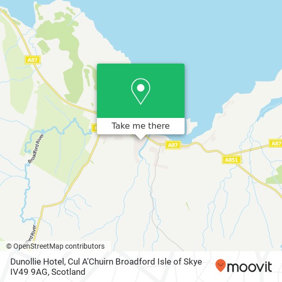 Dunollie Hotel, Cul A'Chuirn Broadford Isle of Skye IV49 9AG map