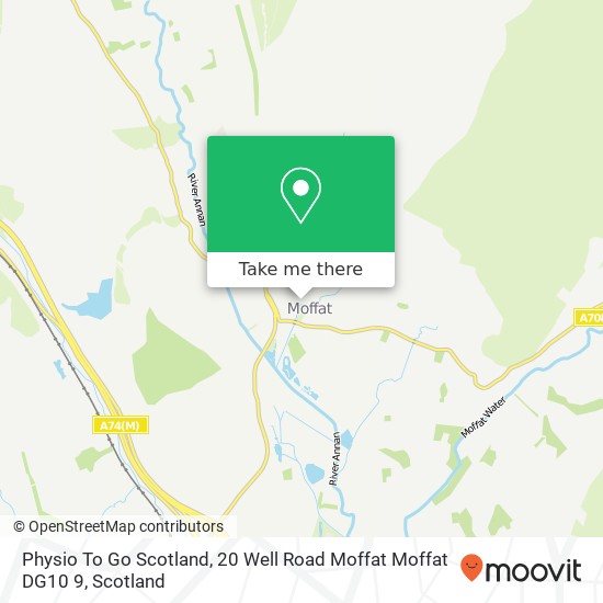 Physio To Go Scotland, 20 Well Road Moffat Moffat DG10 9 map