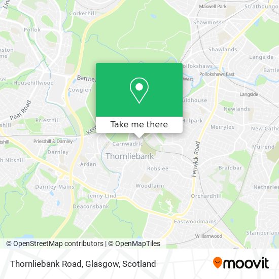 Thornliebank Road, Glasgow map