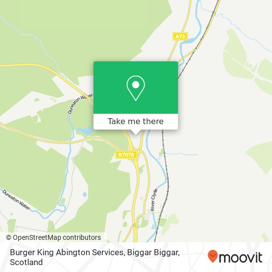 Burger King Abington Services, Biggar Biggar map