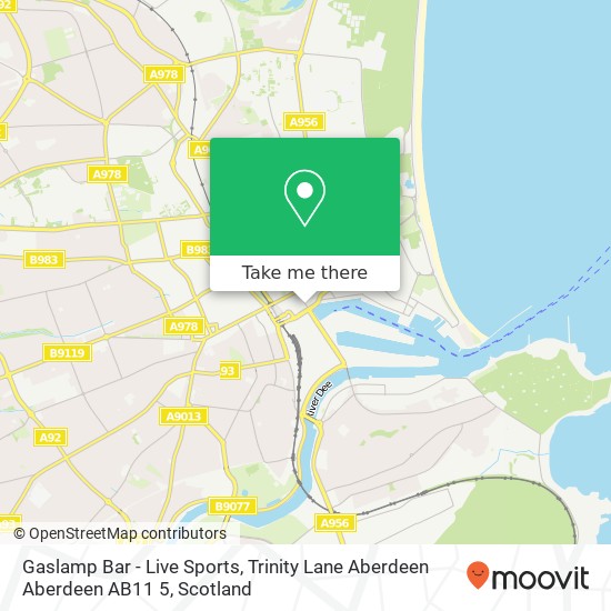 Gaslamp Bar - Live Sports, Trinity Lane Aberdeen Aberdeen AB11 5 map