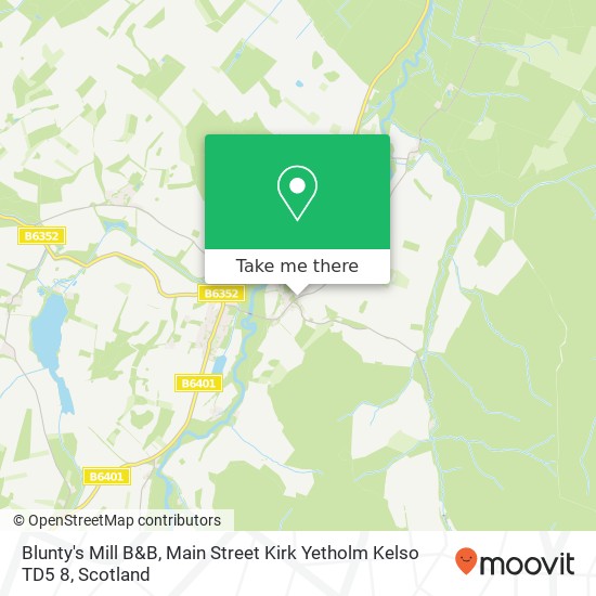 Blunty's Mill B&B, Main Street Kirk Yetholm Kelso TD5 8 map