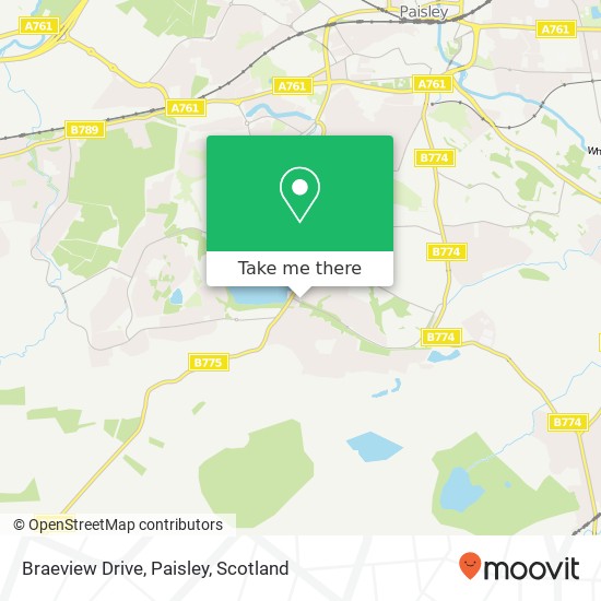 Braeview Drive, Paisley map