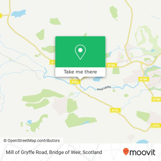 Mill of Gryffe Road, Bridge of Weir map
