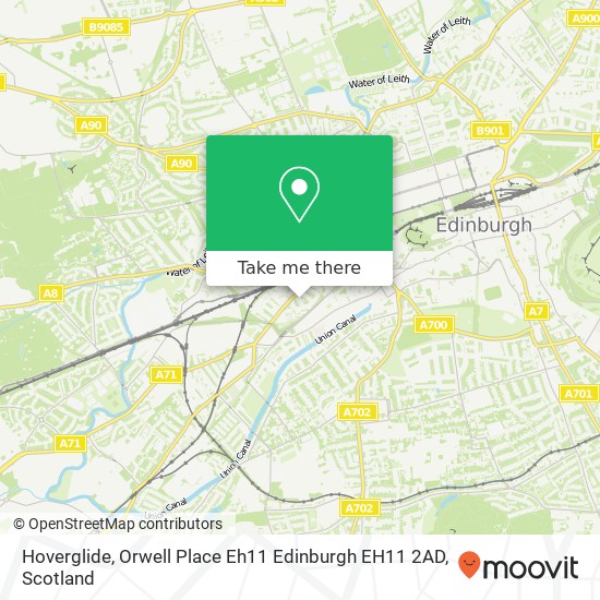 Hoverglide, Orwell Place Eh11 Edinburgh EH11 2AD map