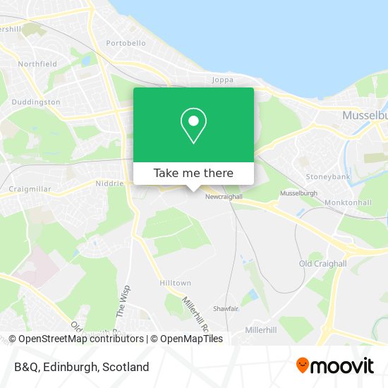 B&Q, Edinburgh map