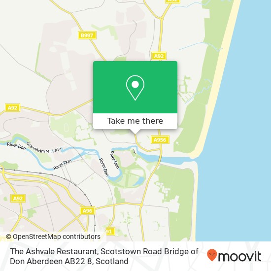 The Ashvale Restaurant, Scotstown Road Bridge of Don Aberdeen AB22 8 map