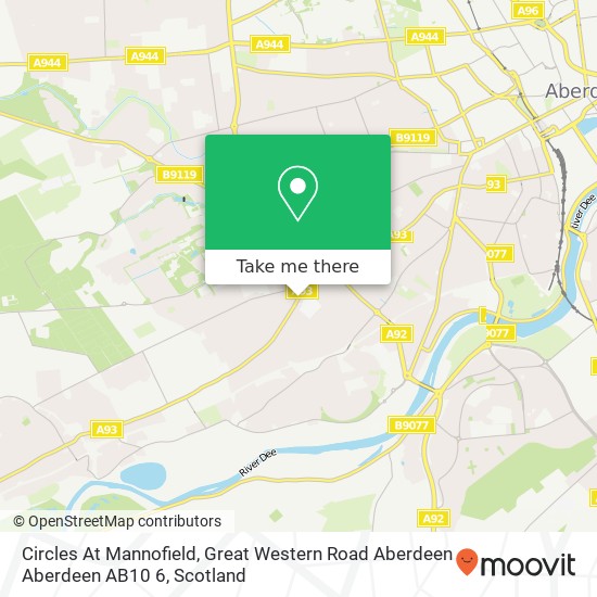 Circles At Mannofield, Great Western Road Aberdeen Aberdeen AB10 6 map