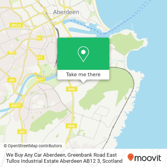 We Buy Any Car Aberdeen, Greenbank Road East Tullos Industrial Estate Aberdeen AB12 3 map