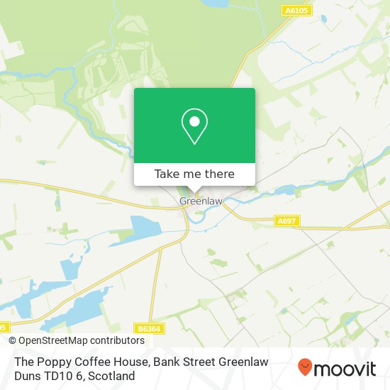 The Poppy Coffee House, Bank Street Greenlaw Duns TD10 6 map