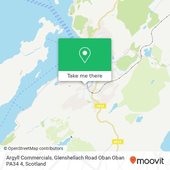 Argyll Commercials, Glenshellach Road Oban Oban PA34 4 map