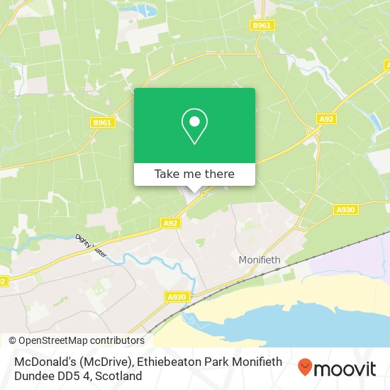 McDonald's (McDrive), Ethiebeaton Park Monifieth Dundee DD5 4 map