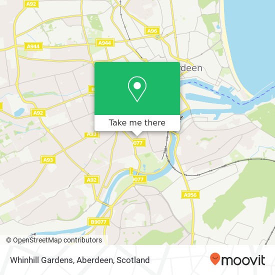 Whinhill Gardens, Aberdeen map