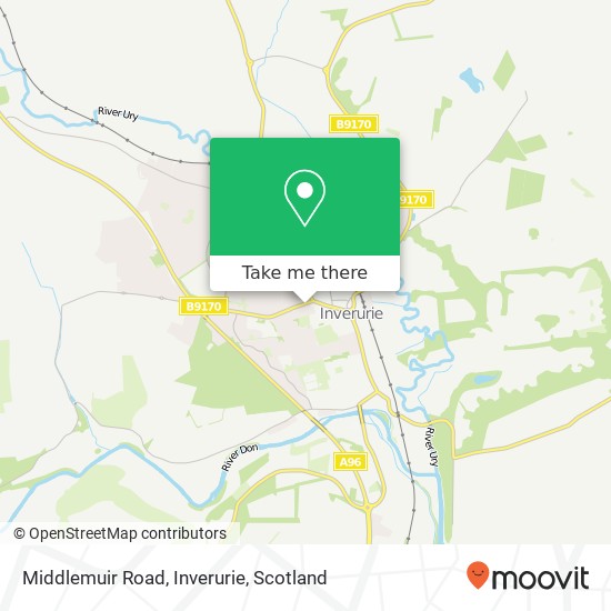 Middlemuir Road, Inverurie map