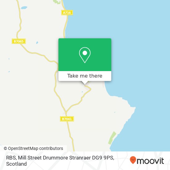 RBS, Mill Street Drummore Stranraer DG9 9PS map
