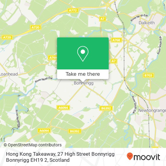 Hong Kong Takeaway, 27 High Street Bonnyrigg Bonnyrigg EH19 2 map
