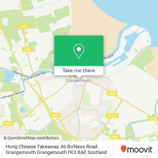 Hong Chinese Takeaway, 46 Bo'Ness Road Grangemouth Grangemouth FK3 8AF map