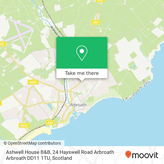 Ashwell House B&B, 24 Hayswell Road Arbroath Arbroath DD11 1TU map