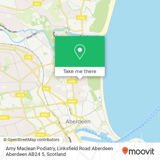 Amy Maclean Podiatry, Linksfield Road Aberdeen Aberdeen AB24 5 map