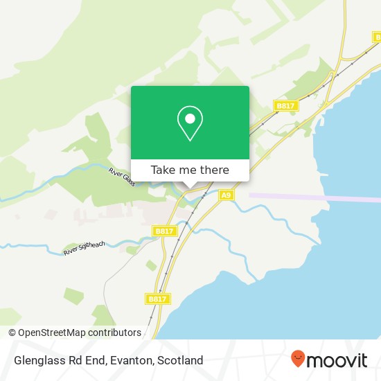 Glenglass Rd End, Evanton map