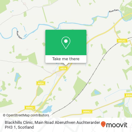 Blackhills Clinic, Main Road Aberuthven Auchterarder PH3 1 map