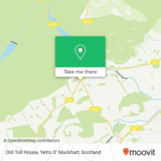 Old Toll House, Yetts O' Muckhart map