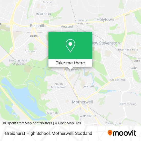 Braidhurst High School, Motherwell map