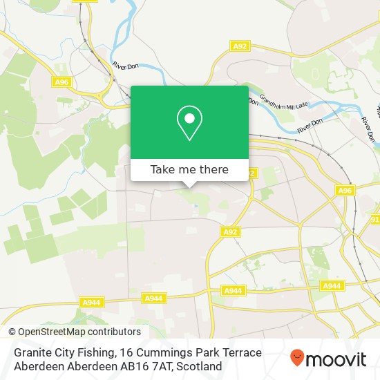 Granite City Fishing, 16 Cummings Park Terrace Aberdeen Aberdeen AB16 7AT map