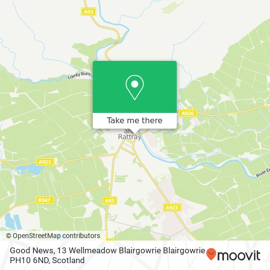 Good News, 13 Wellmeadow Blairgowrie Blairgowrie PH10 6ND map