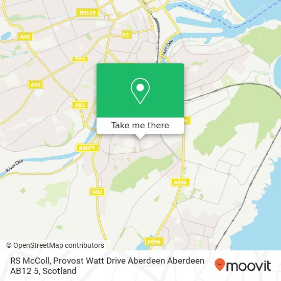 RS McColl, Provost Watt Drive Aberdeen Aberdeen AB12 5 map