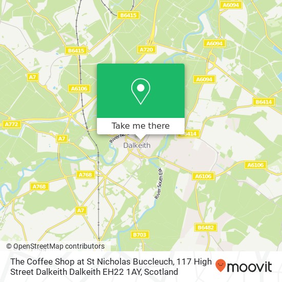 The Coffee Shop at St Nicholas Buccleuch, 117 High Street Dalkeith Dalkeith EH22 1AY map