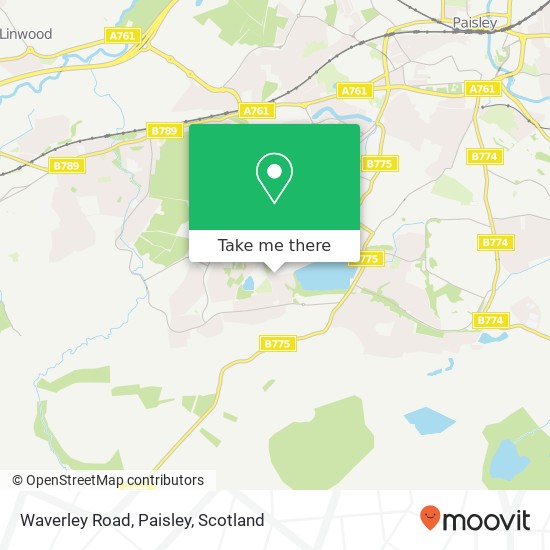 Waverley Road, Paisley map