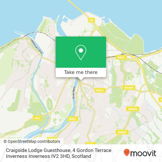 Craigside Lodge Guesthouse, 4 Gordon Terrace Inverness Inverness IV2 3HD map