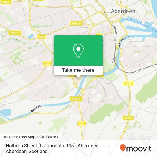Holburn Street (holburn st a945), Aberdeen Aberdeen map
