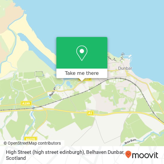 High Street (high street edinburgh), Belhaven Dunbar map