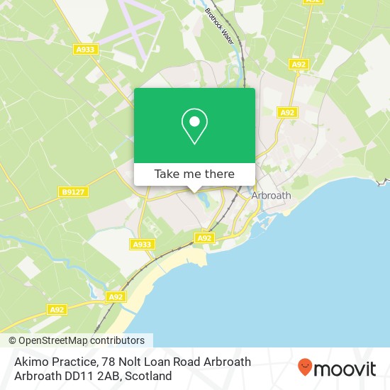 Akimo Practice, 78 Nolt Loan Road Arbroath Arbroath DD11 2AB map