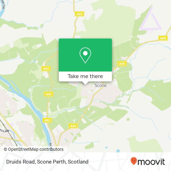 Druids Road, Scone Perth map
