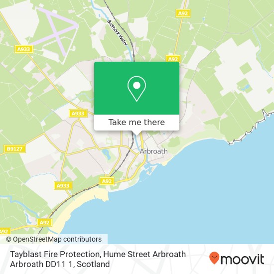Tayblast Fire Protection, Hume Street Arbroath Arbroath DD11 1 map