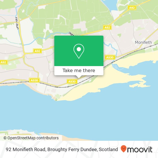92 Monifieth Road, Broughty Ferry Dundee map