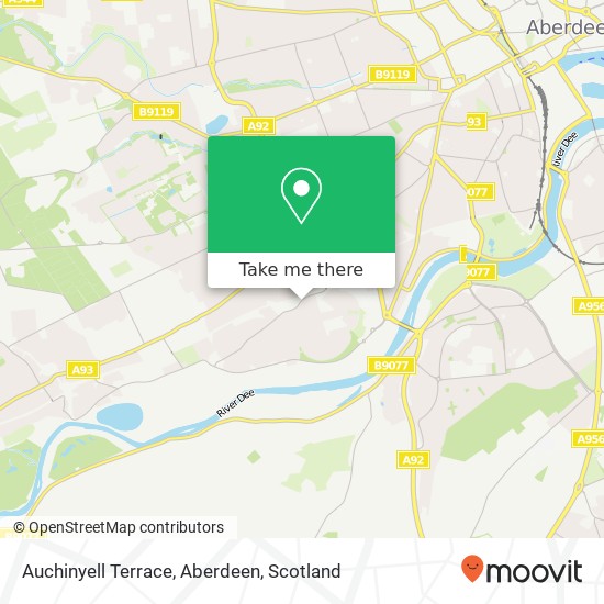 Auchinyell Terrace, Aberdeen map