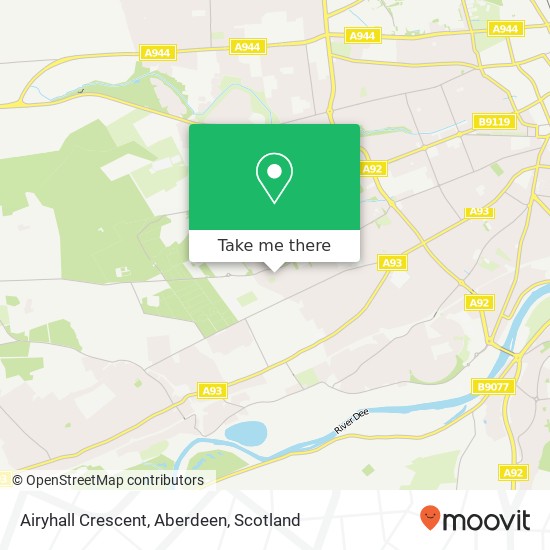 Airyhall Crescent, Aberdeen map