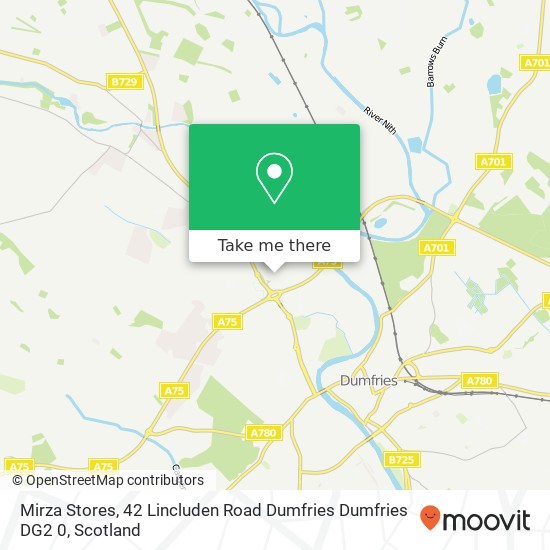 Mirza Stores, 42 Lincluden Road Dumfries Dumfries DG2 0 map