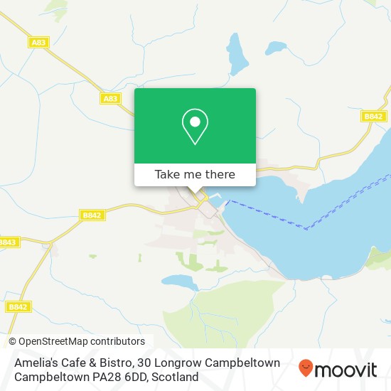 Amelia's Cafe & Bistro, 30 Longrow Campbeltown Campbeltown PA28 6DD map