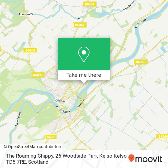 The Roaming Chippy, 26 Woodside Park Kelso Kelso TD5 7RE map
