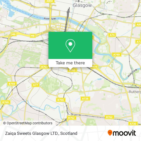 Zaiqa Sweets Glasgow LTD. map
