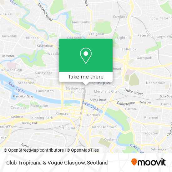 Club Tropicana & Vogue Glasgow map
