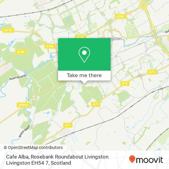 Cafe Alba, Rosebank Roundabout Livingston Livingston EH54 7 map