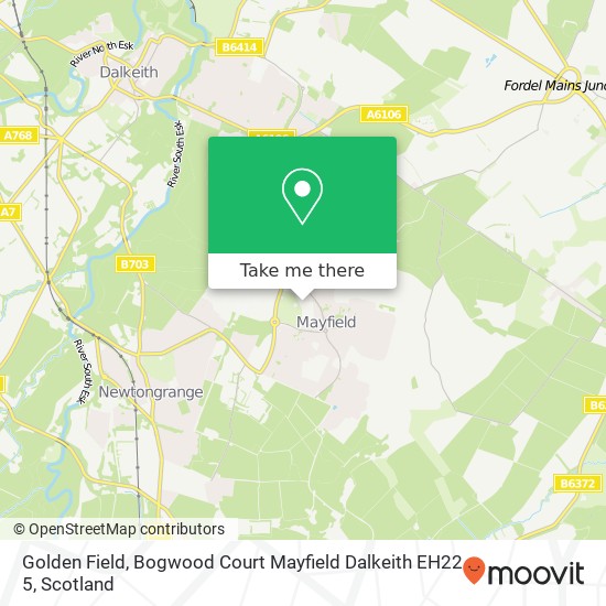 Golden Field, Bogwood Court Mayfield Dalkeith EH22 5 map