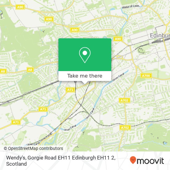 Wendy's, Gorgie Road EH11 Edinburgh EH11 2 map